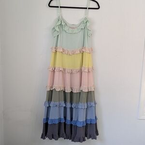 Multicolor Ruffle Tiered Dress